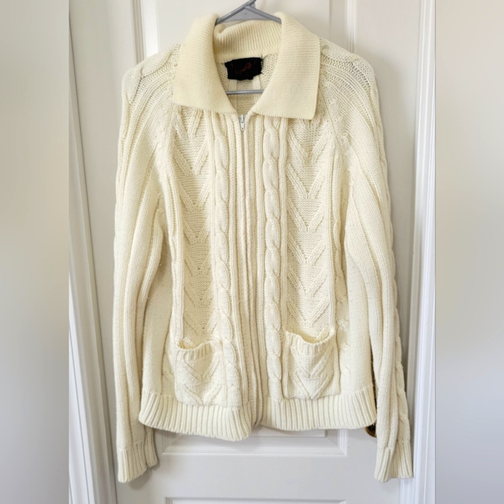 Women's Vintage knit zip cardigan